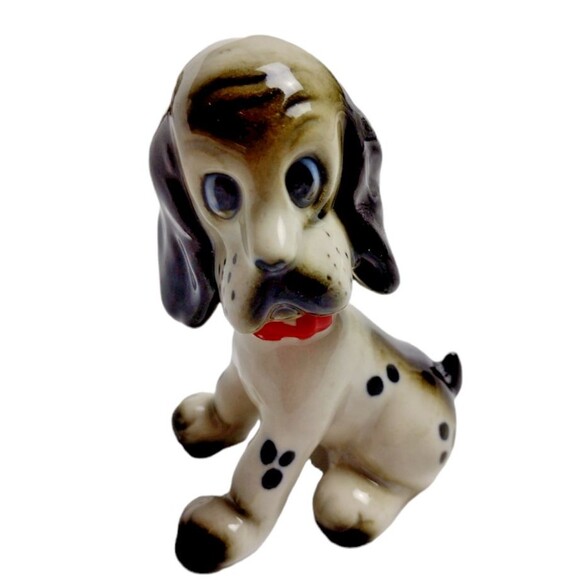 VTG Hound Puppies Salt Pepper Shakers Anthropomorphic Dog Cottagecore Ceramic - Picture 2 of 5